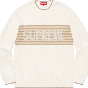 Supreme Ivory Chest Stripe Sweater